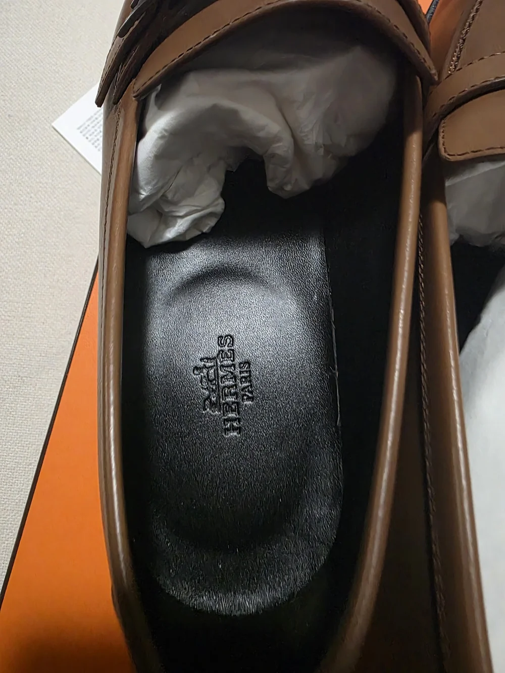 Brand New Hermès Moccasin Homme Monterey Veau Patine